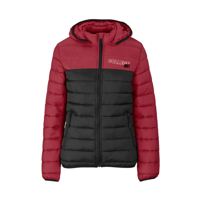 Maritzburg College Ladies Two Tone Puffer Jacket Red