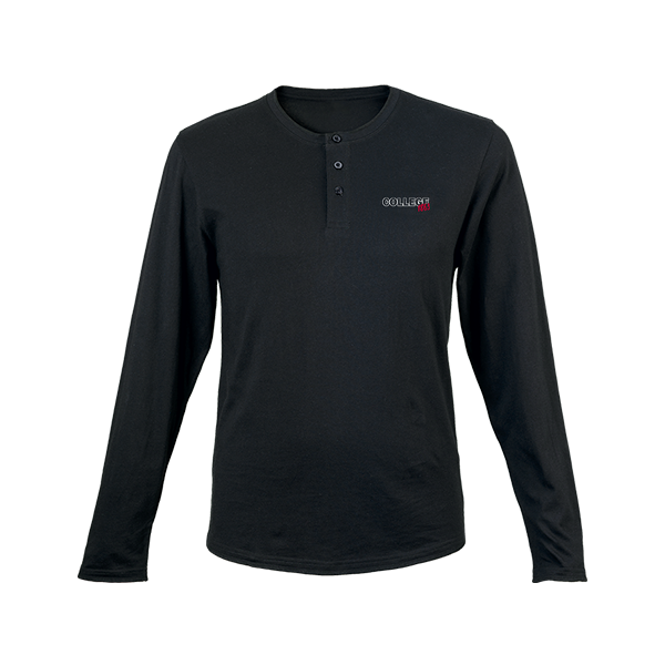 Maritzburg College Men's Henley Long Sleeve Shirt Black